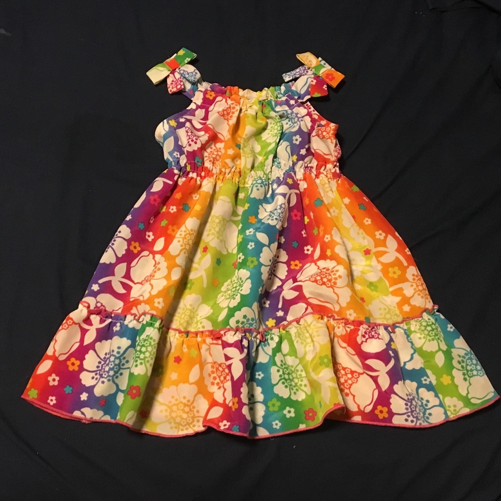 Girls Size 4 Rainbow Floral Dress